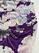 画像をギャラリービューアに読み込む, 流水地紋に雪輪模様草花尽くし【長丈シュッケニ・丈91㎝】