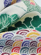 画像をギャラリービューアに読み込む, 鬼しぼ縮緬・花青海波亀甲吉祥模様【サイドギャザーワンピース】