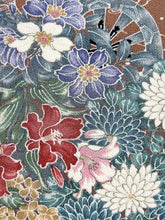 画像をギャラリービューアに読み込む, 鬼しぼ縮緬四季草花模様【サイドギャザーワンピース】