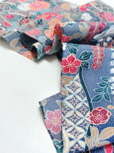 画像をギャラリービューアに読み込む, 縮緬友禅・牡丹藤・草花模様【サイドギャザーワンピース】