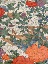 画像をギャラリービューアに読み込む, 縮緬草花鳥模様 【サイドギャザーワンピース】