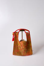 画像をギャラリービューアに読み込む, 赤緑の暈し引箔の唐花模様【ケニショ・小】