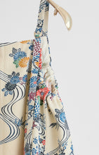 画像をギャラリービューアに読み込む, 流水に草花型染【サイドギャザーワンピース】