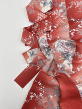 画像をギャラリービューアに読み込む, 雪輪に鶴金彩暈し花模様【長丈シュッケニ・丈91㎝】