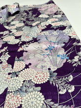 画像をギャラリービューアに読み込む, 流水地紋に雪輪模様草花尽くし【長丈シュッケニ・丈91㎝】