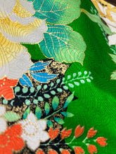 画像をギャラリービューアに読み込む, 荒波地紋に牡丹梅撫子草花模様【ギャザートート】②