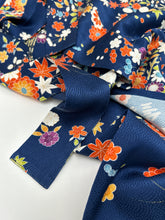 画像をギャラリービューアに読み込む, 鮫小紋地紋に楓菊荻模様【長丈シュッケニ・丈91㎝】