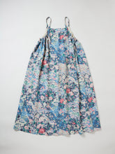 画像をギャラリービューアに読み込む, 鬼しぼ縮緬友禅手描き・流水花鳥模様【サイドギャザーワンピース】