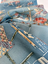 画像をギャラリービューアに読み込む, 錆浅葱暈しに古典柄模様【ティアード】