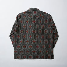 画像をギャラリービューアに読み込む, 花幾何学に麻の葉模様大島【L】