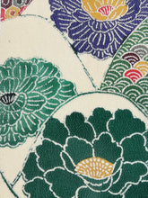 画像をギャラリービューアに読み込む, 鬼しぼ縮緬・花青海波亀甲吉祥模様【サイドギャザーワンピース】