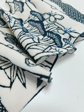 画像をギャラリービューアに読み込む, 縮緬型染笹雲取り絵【サイドギャザーワンピース】