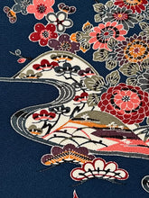 画像をギャラリービューアに読み込む, 型染風景花模様【六つ釦】