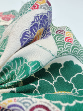 画像をギャラリービューアに読み込む, 鬼しぼ縮緬・花青海波亀甲吉祥模様【サイドギャザーワンピース】