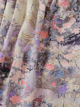 画像をギャラリービューアに読み込む, 紗綾型地紋に流水牡丹模様【絹】