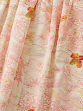 画像をギャラリービューアに読み込む, 青海波地紋に線描き四季模様【化繊】