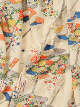 画像をギャラリービューアに読み込む, 扇に菊梅尽くし【絹】