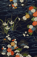 画像をギャラリービューアに読み込む, 水辺に四季の草花金彩縁【四つ釦】
