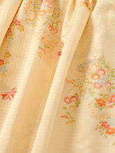 画像をギャラリービューアに読み込む, 変わり格子尽くし地紋に生け花【化繊】