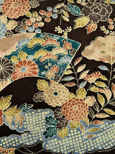 画像をギャラリービューアに読み込む, 扇に雲がけ菊牡丹古典柄【L・化繊】