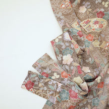 画像をギャラリービューアに読み込む, しだれ花に扇・貝桶模様【ギャザーラップスカート】