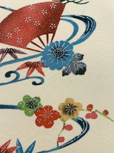 画像をギャラリービューアに読み込む, 流水に寺塔草花模様【タックタイプ】