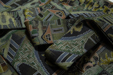 画像をギャラリービューアに読み込む, 橋に家屋風景模様織り出し本場泥大島紬5マルキ