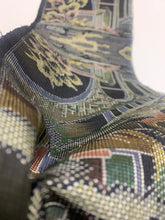 画像をギャラリービューアに読み込む, 橋に家屋風景模様織り出し本場泥大島紬5マルキ