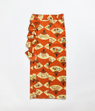 画像をギャラリービューアに読み込む, 扇面に秋草模様付け下げ小紋総麻地紋