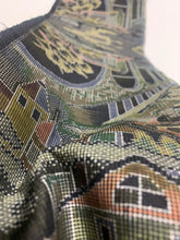 画像をギャラリービューアに読み込む, 橋に家屋風景模様織り出し本場泥大島紬5マルキ