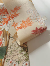 画像をギャラリービューアに読み込む, 片輪車に枝梅菊牡丹模様【短】①⚠️黒筋汚れあり