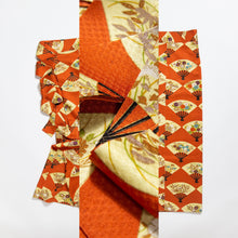 画像をギャラリービューアに読み込む, 扇面に秋草模様付け下げ小紋総麻地紋