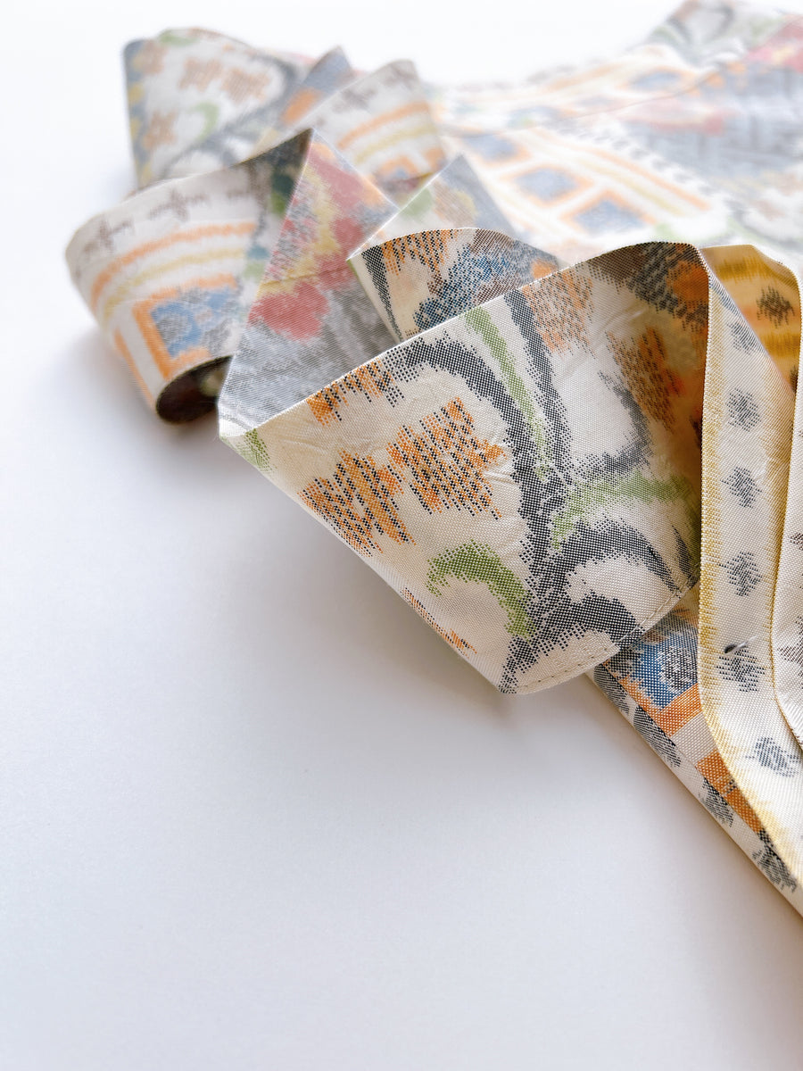 紬　手描き更紗　刺子　きりばめ　袷 楽天市場】【新古品】 紬 訪問着 着物 正絹 袷 作家物 金彩加工