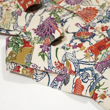 画像をギャラリービューアに読み込む, 型染め松竹梅に花模様手織り節紬【シュッケニ】