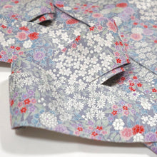 画像をギャラリービューアに読み込む, 青灰に総草花模様【シュッケニ】