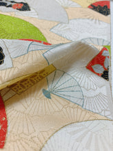 画像をギャラリービューアに読み込む, 金通し扇地紋に扇模様【シュッケニ】