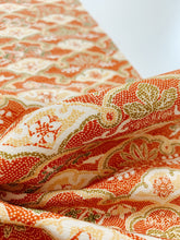 画像をギャラリービューアに読み込む, 雪輪青海波に花模様手織り節紬【L】