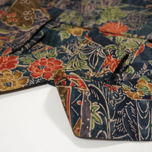 画像をギャラリービューアに読み込む, 色紙に花鳥・御所車模様【シュッケニ】