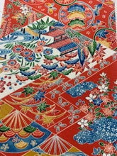 画像をギャラリービューアに読み込む, 本加賀型友禅扇に花古典柄(証紙あり)【シュッケニ】