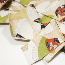 画像をギャラリービューアに読み込む, 金通し扇地紋に扇模様【シュッケニ】