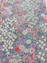 画像をギャラリービューアに読み込む, 青灰に総草花模様【シュッケニ】