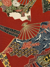 画像をギャラリービューアに読み込む, 扇に波・花・古典柄模様【L】