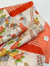 画像をギャラリービューアに読み込む, 絞り変わり斜め縞に牡丹枝梅模様【長】