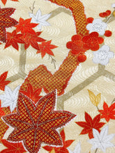 画像をギャラリービューアに読み込む, 梅に紅葉・疋田模様総流水地紋【タックタイプ】