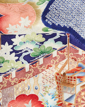 画像をギャラリービューアに読み込む, 紗綾型地紋に絞り模様・御所車友禅染【ギャザートート】 ②
