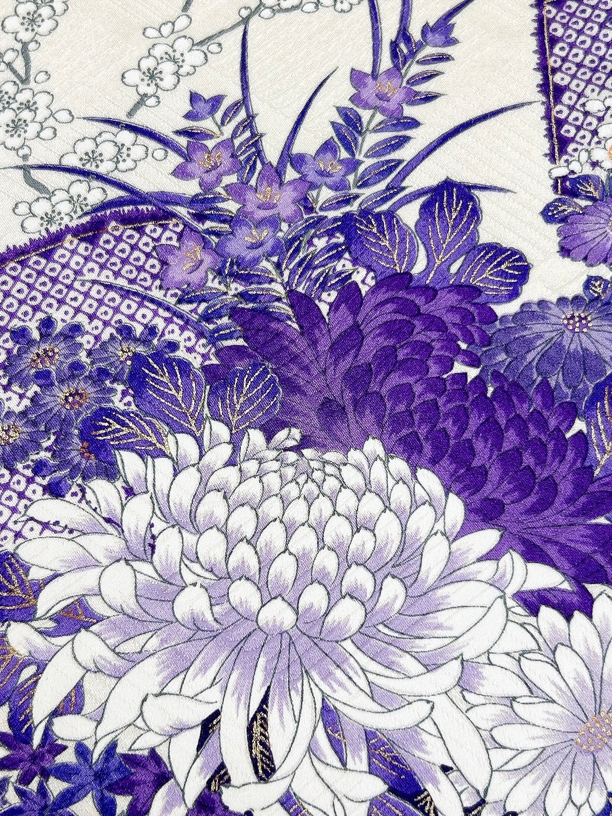 変わり波菱に扇花車模様【ティアード】