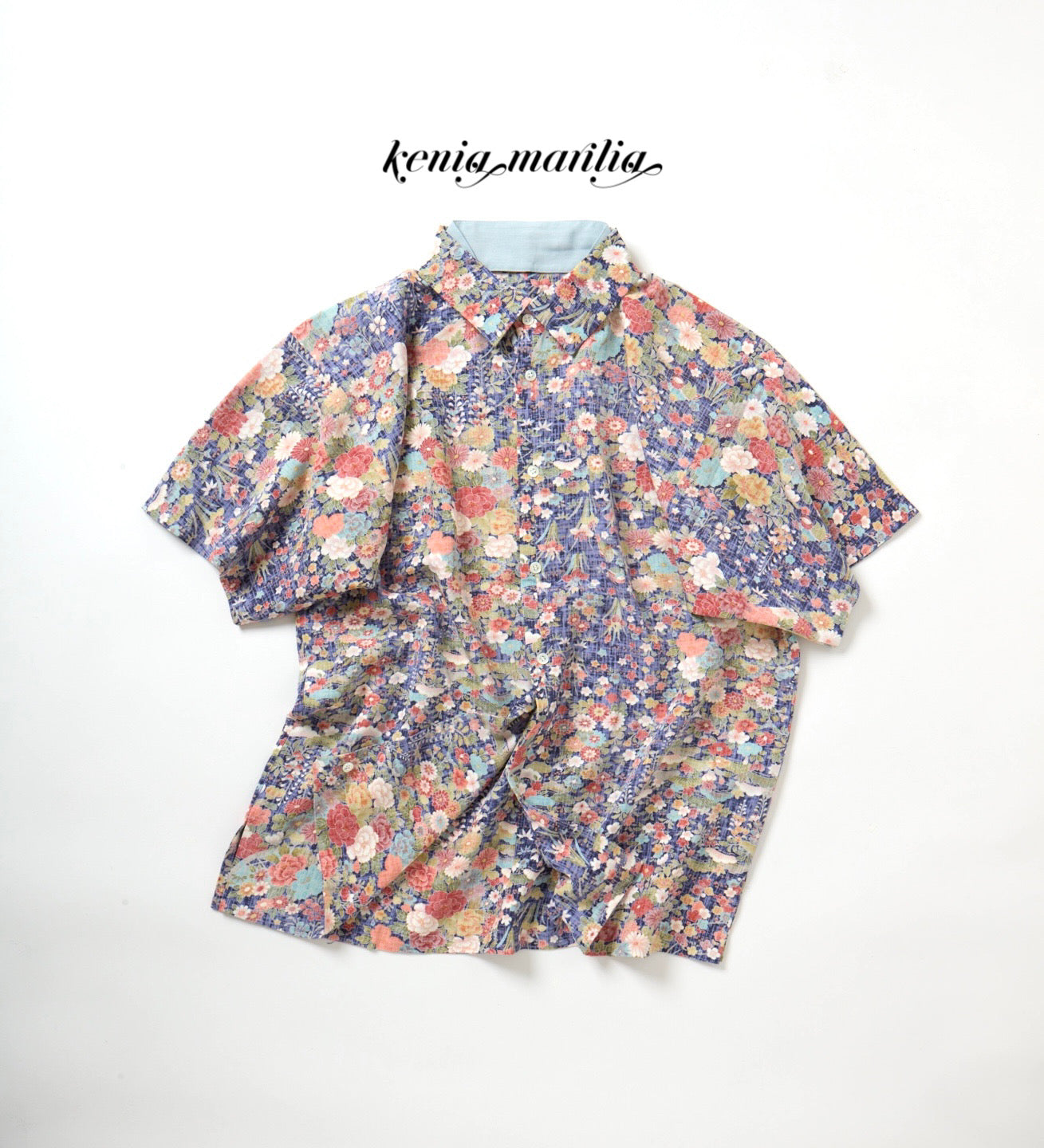 ケニシャツ　半袖　L 江戸小紋模様　化繊　(keniamarilia・ケニマリ) ケニシャツ®︎半袖 – keniamarilia