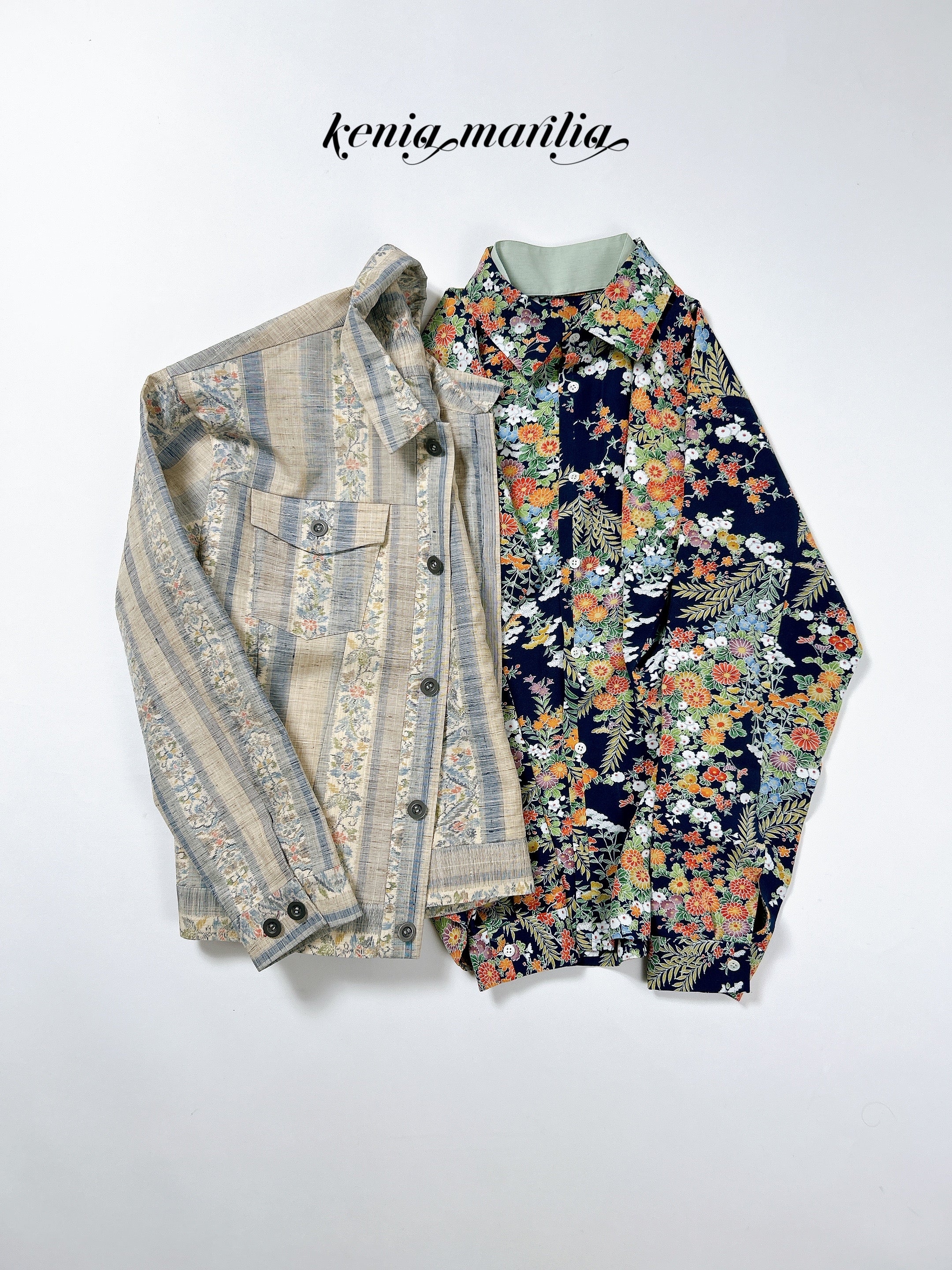 keniamarilia ケニシャツ　大島紬 keniamarilia ケニシャツ 大島紬 keniamarilia ケニシャツ 大島紬