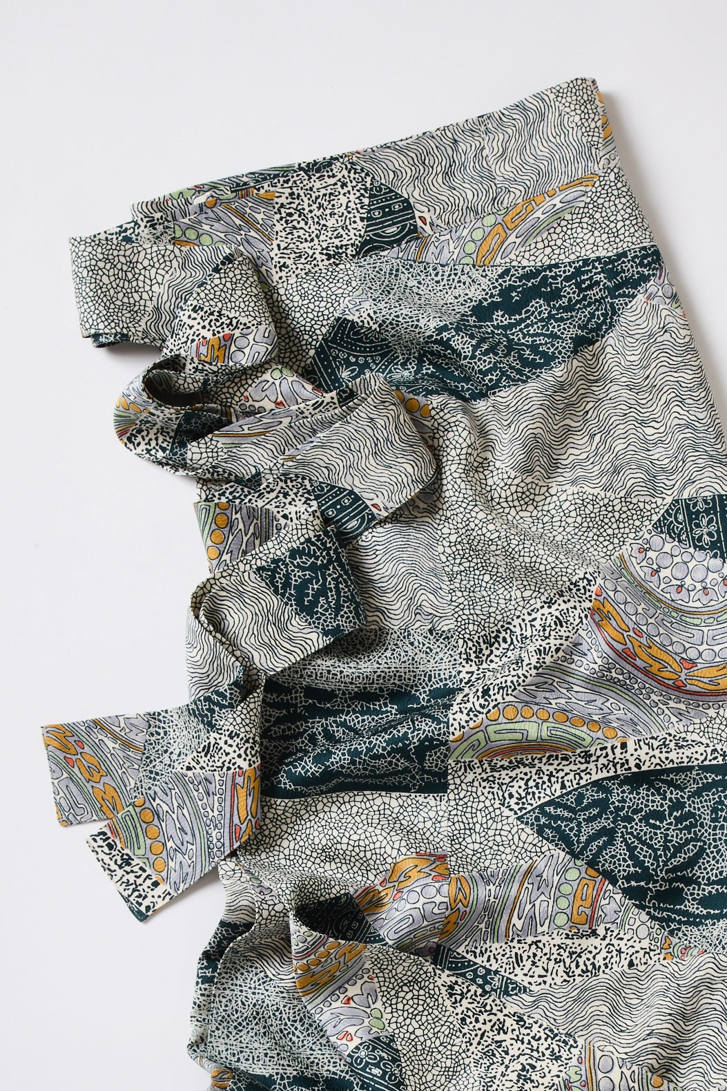 keniamarilia 　幾何学模様　正絹　着物　和装　巻きスカート　ギャザー ケニスカについて – keniamarilia