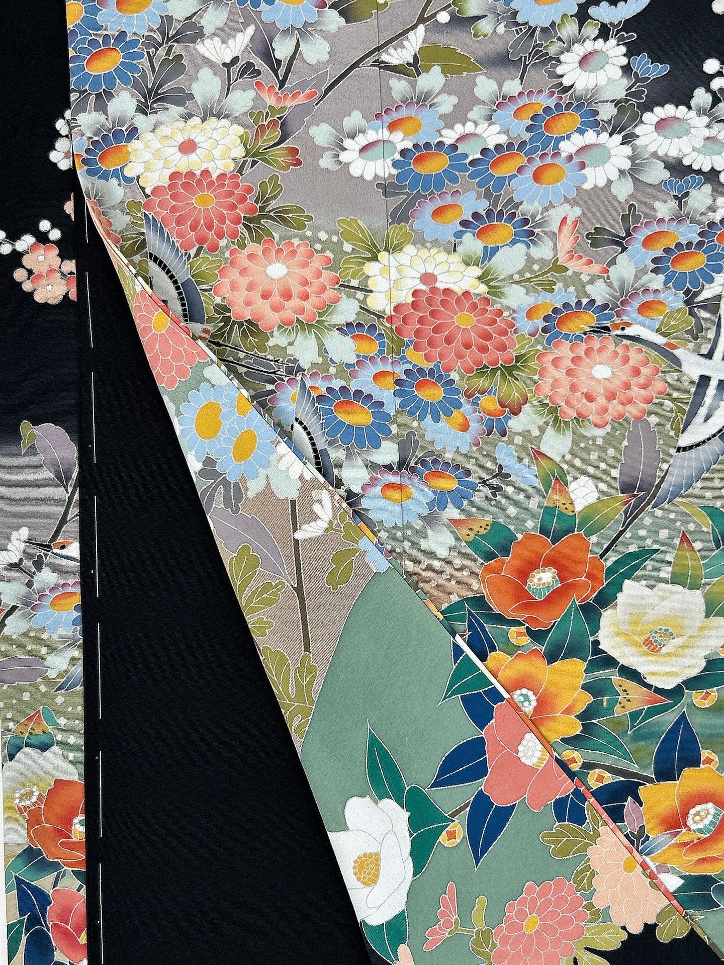 【予約品】花尽くし模様友禅染・黒留袖【フォーマルシュッケニ】